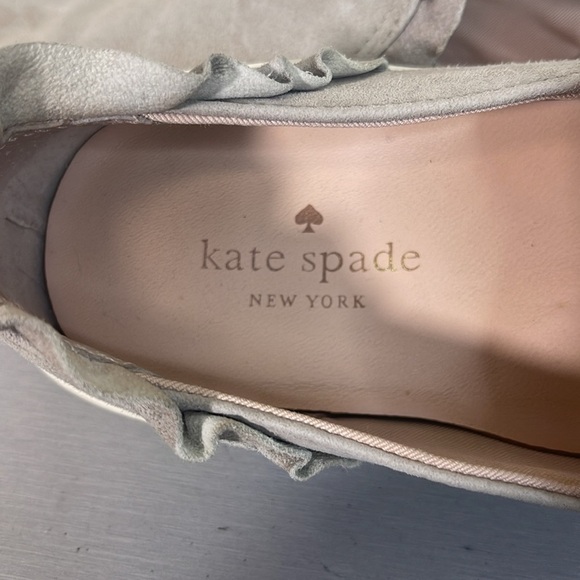 Kate Spade New York Lilly Taupe Suede Slip On Ruffled Sneaker Sz 8M - Picture 8 of 11